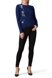 Navy Applique Sweater by Prabal Gurung x RTR