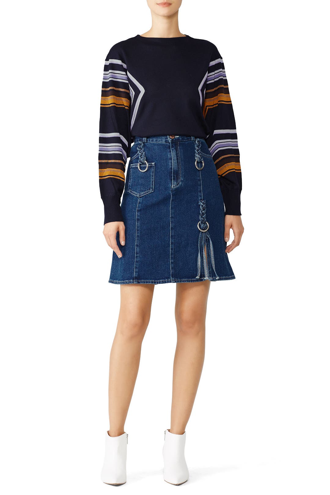 Braided Denim Skirt by See by Chloé | Rent the Runway