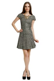 Basketweave Cap Sleeve Dress by Shoshanna