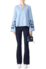 Striped Embroidered Top by Slate & Willow