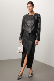 Collarless Leather Jacket by Esteban Cortazar x RTR