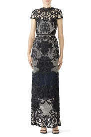 Ivory Embroidered Gown by Marchesa Notte