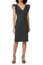 Printed Flutter Sheath by ML Monique Lhuillier