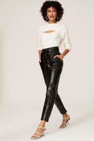 Faux Leather Tie Waist Pants by Peter Som x RTR