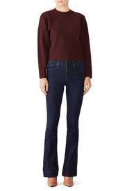 Sculpted Zip Sleeve Pullover by Tibi