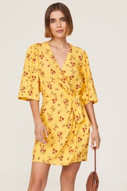 Yellow Floral Wrap Dress by Thakoon x RTR