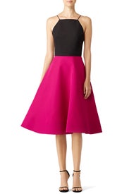 Fuchsia Colorblock Dress by Christian Siriano