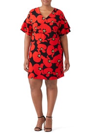 Red Floral Easy Shift by ELOQUII
