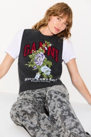 Graphic Wool Mix Flowers Vest by GANNI