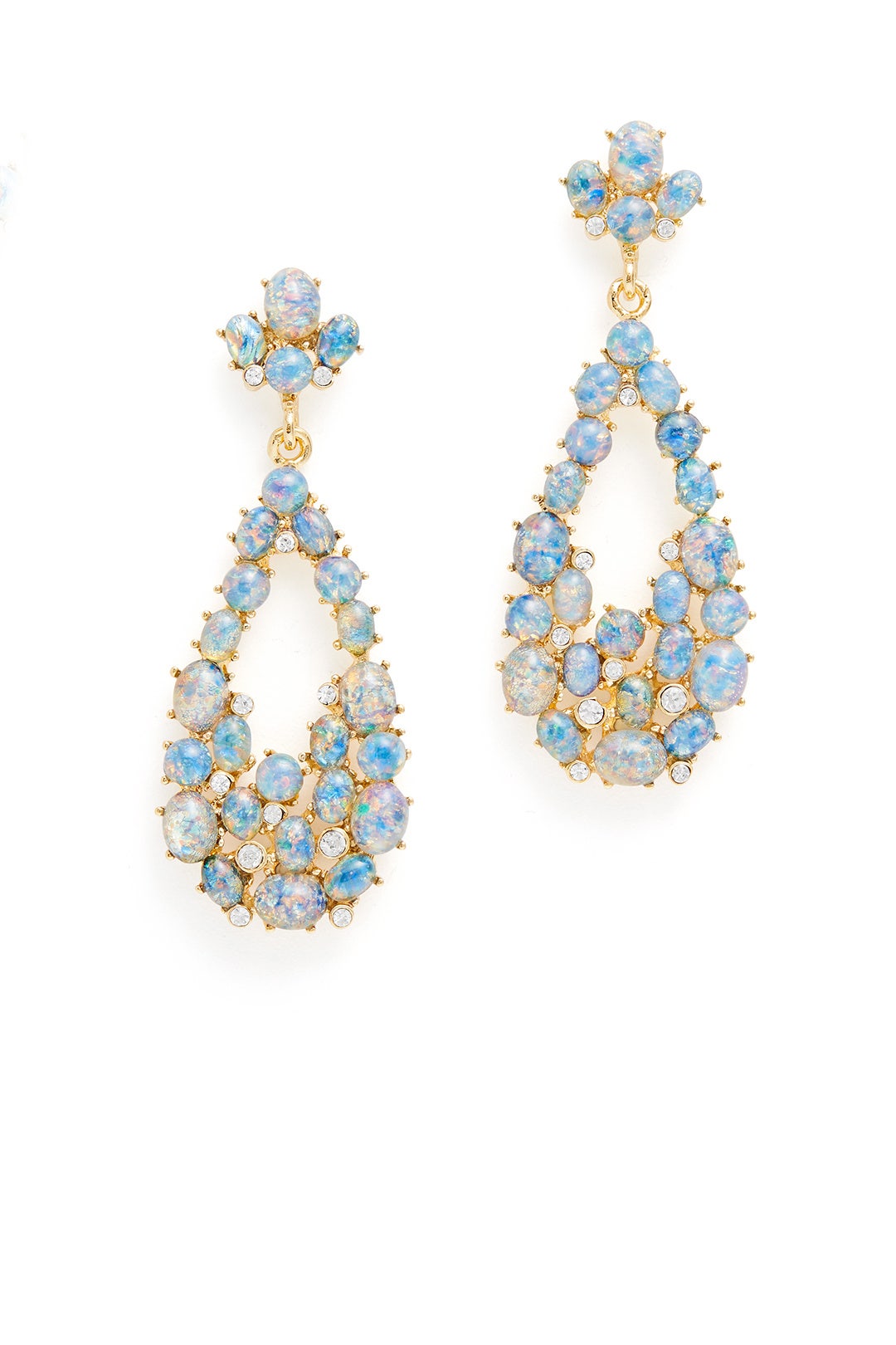 Opal Cluster Teardrop Earrings by Kenneth Jay Lane 1