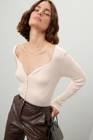 V-Neck Button Top by Louna