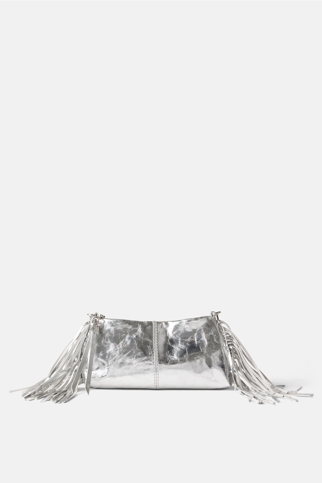 Silver Clutch With Fringe by Maje 0