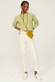 Textural-Knit Pullover Sweater in Green by Madewell