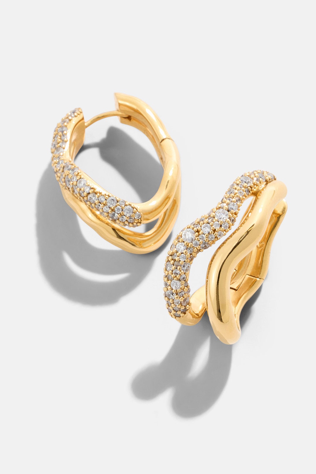 Molten Snow Double Medium Hoop Earrings by Missoma 1