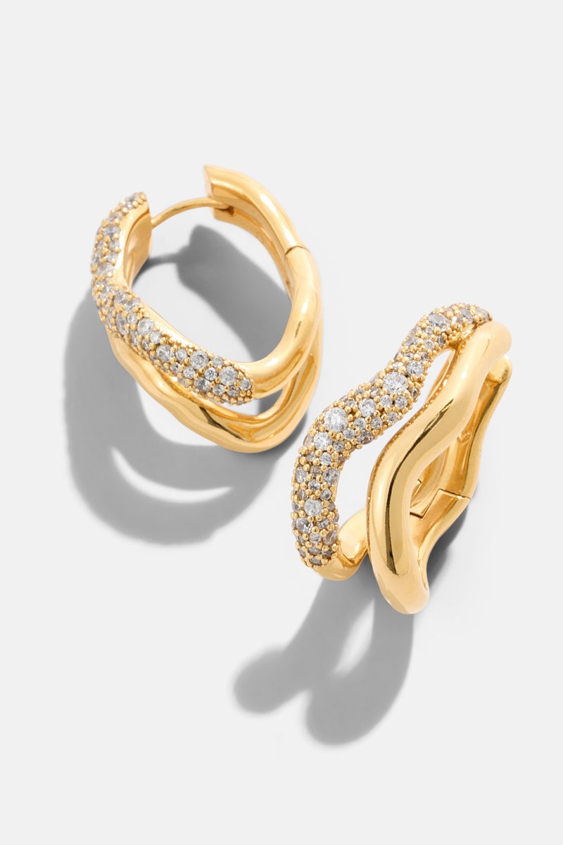 Molten Snow Double Medium Hoop Earrings by Missoma