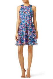 Confetti Flower Lace Dress by Nicole Miller