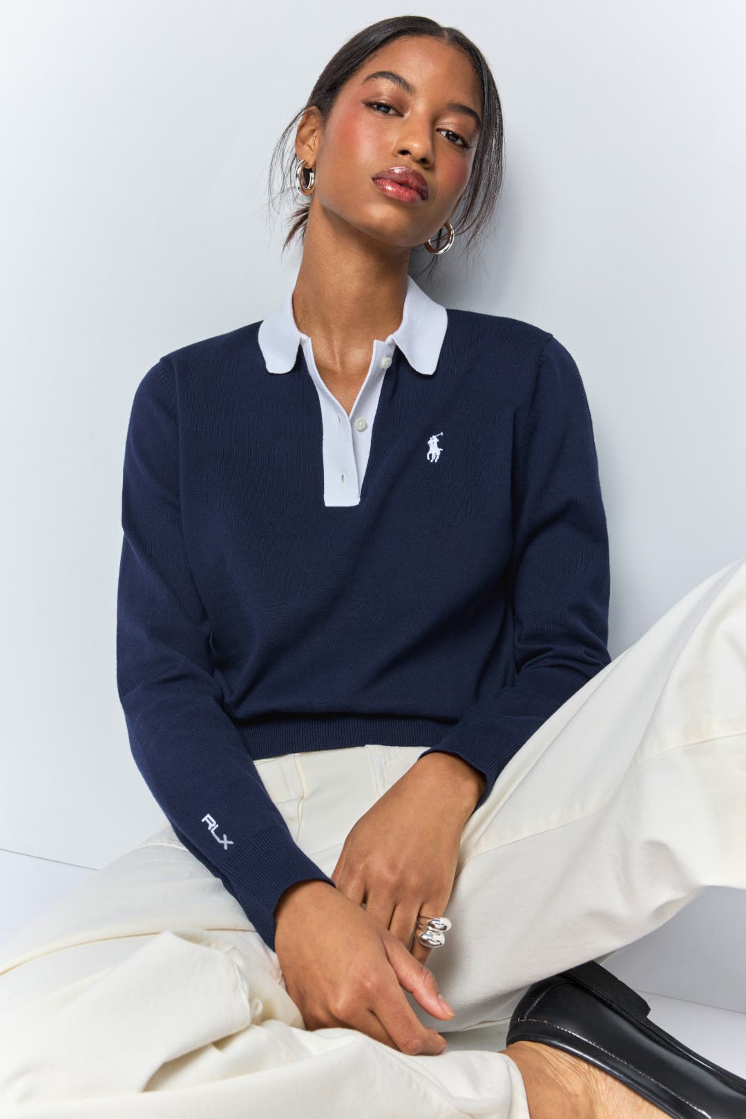 トップス POLO RALPH LAUREN LONGSLEEV M Blue Long Sleeve Polo by Polo Ralph Lauren | Rent the Runway