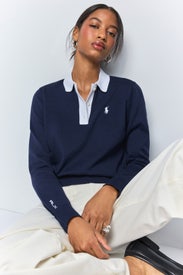 Blue Long Sleeve Polo by Polo Ralph Lauren