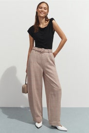 Plaid Barrel Leg Pants by Rosetta Getty x RTR