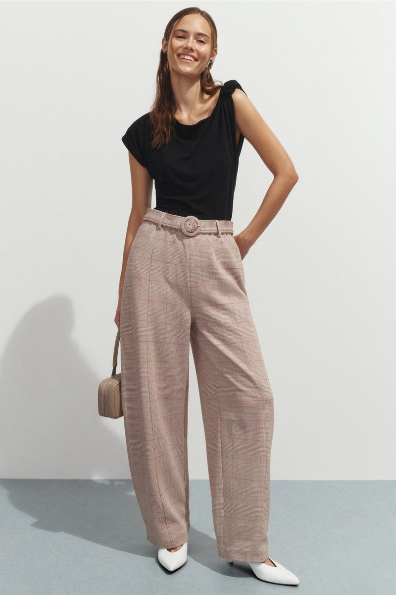 Plaid Barrel Leg Pants by Rosetta Getty x RTR - Photo 0