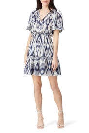 Short Sleeve Ikat Smock Dress by Rebecca Taylor NYC