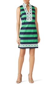 Green Sleeveless Striped Dress by Sail to Sable