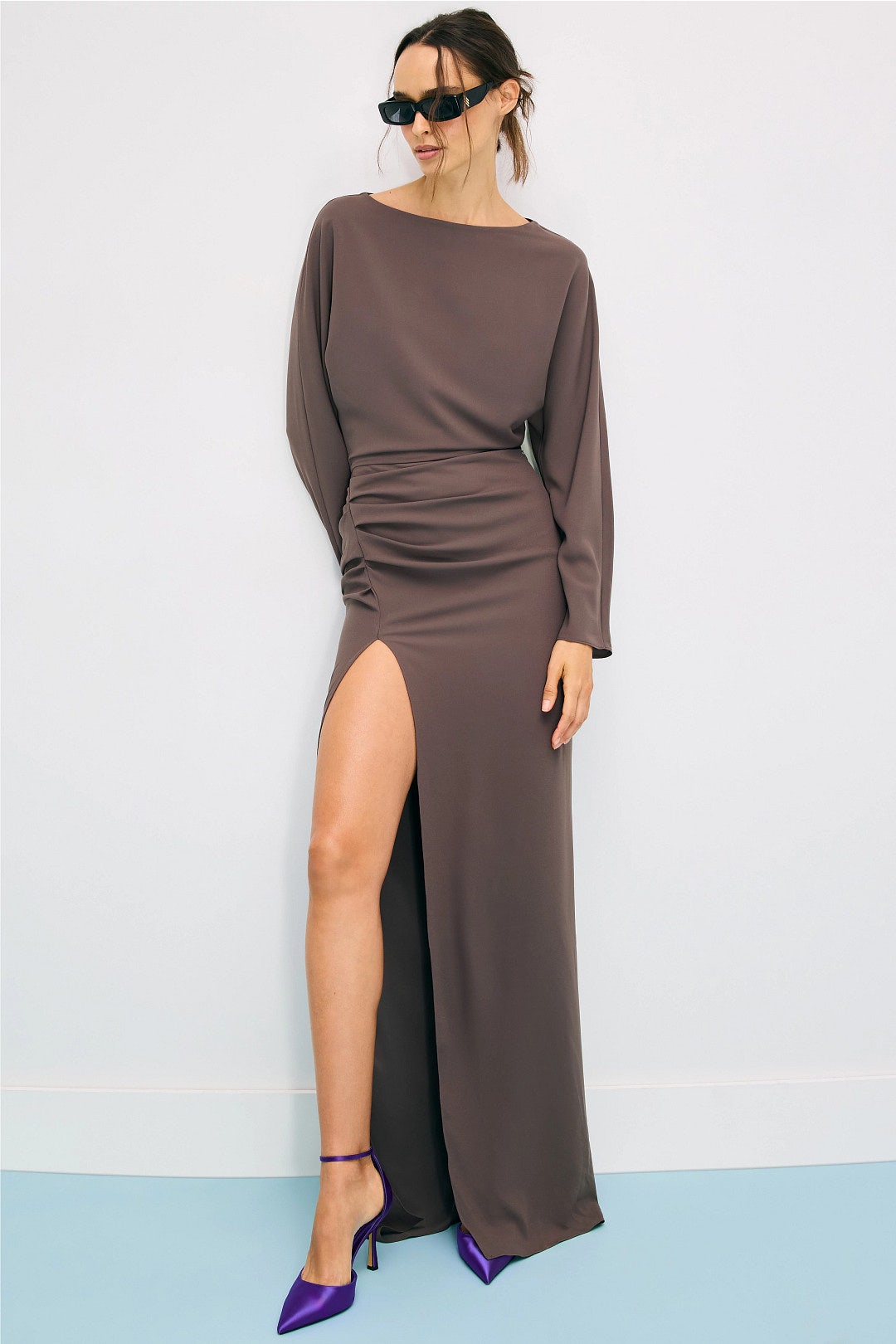 Stretch Drape Crepe Off The Shoulder Dress by LAPOINTE 0