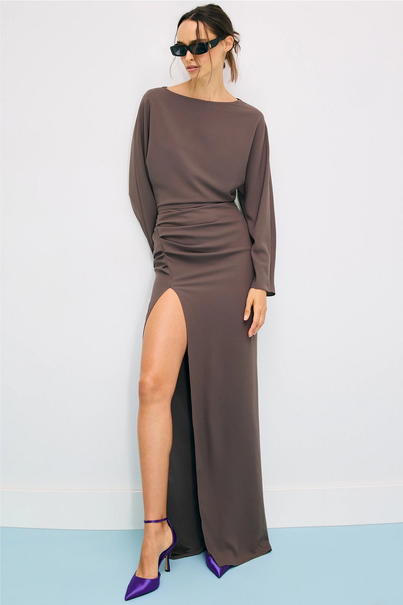 Stretch Drape Crepe Off The Shoulder Dress by LAPOINTE - Photo 0