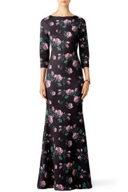 Purple Rose Trumpet Gown by Slate & Willow