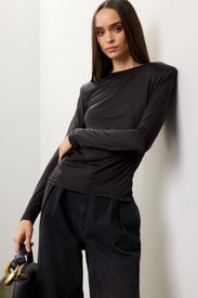 Jersey Crewneck Top by Tibi