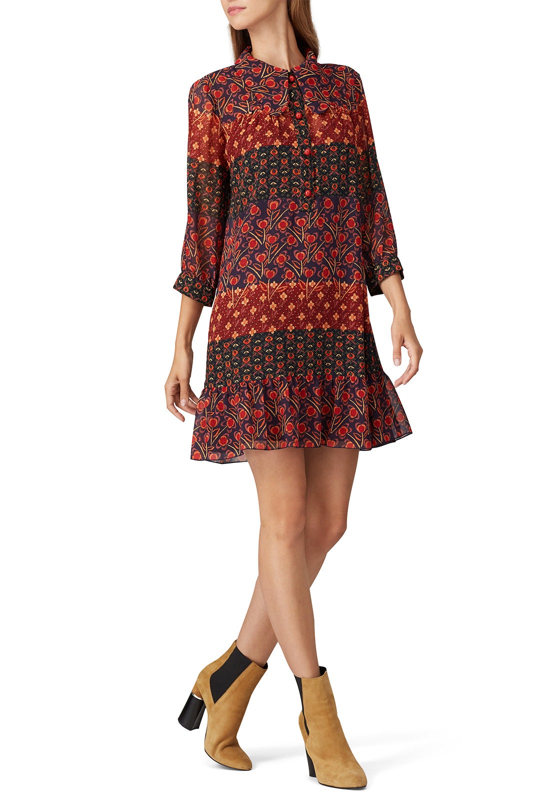 Patchwork Petals Dress by Anna Sui 0