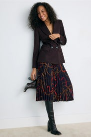 Pleated Equestrian Print Midi Skirt by Lauren Ralph Lauren