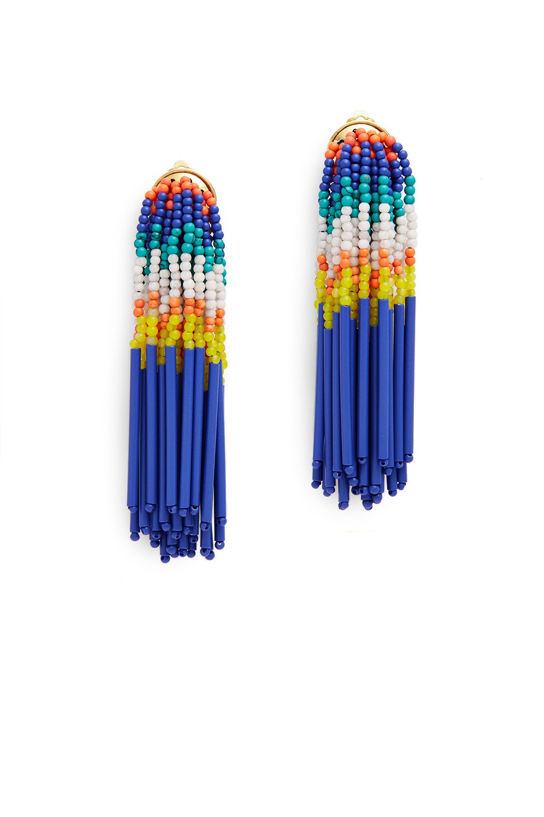 Striped Fringe Earrings by Lele Sadoughi