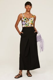 70s Floral Crop Top by Maje