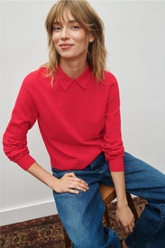 Phoebe Peachskin Polo Sweater by Splendid