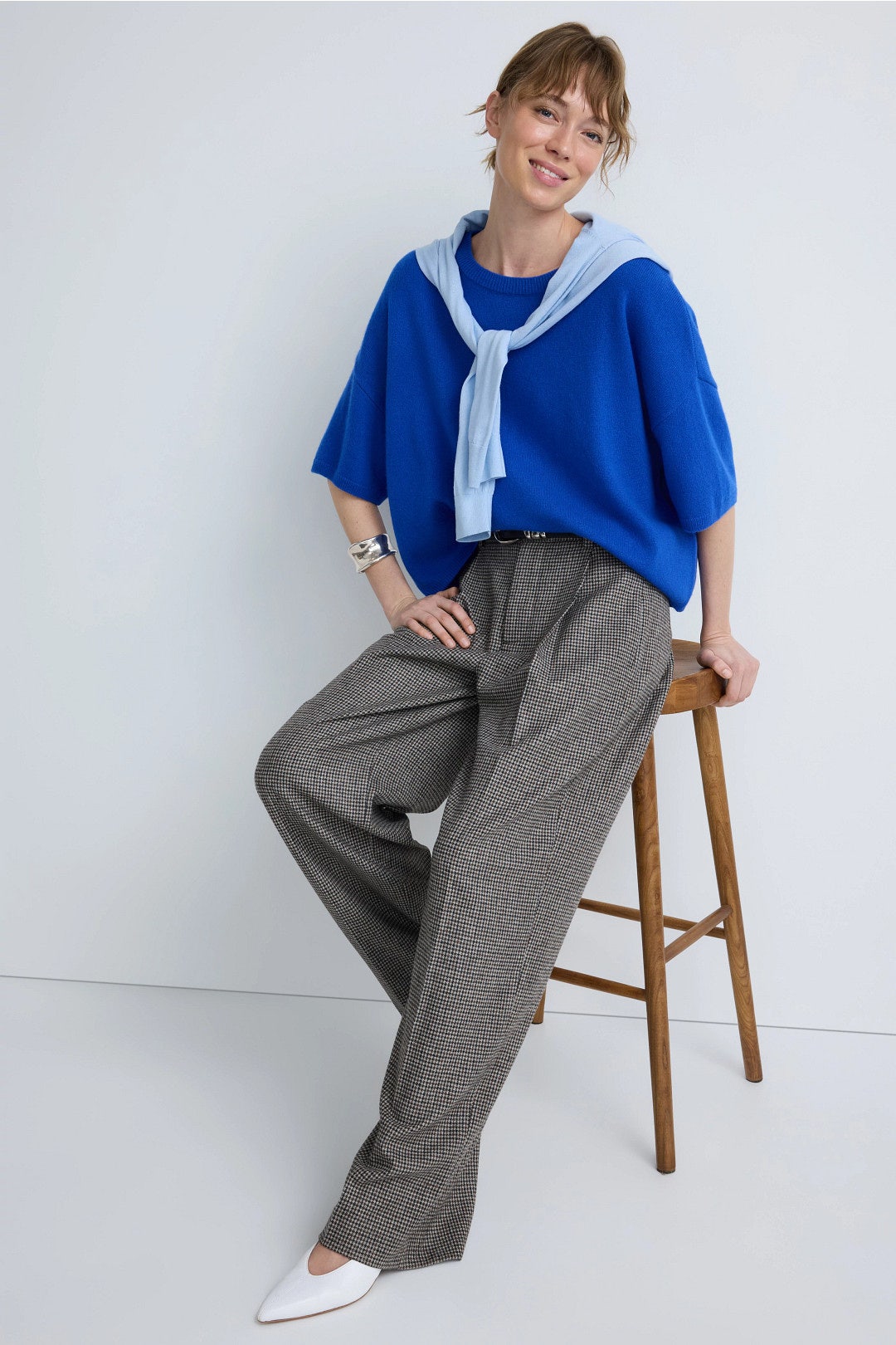 High Rise Houndstooth Trouser by VINCE. 0