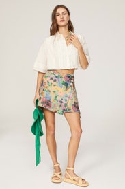 Flowers Jacquard Skirt by Benjamin Benmoyal