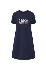 Kids Button Logo Dress by Chloé Kids