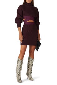 Red Chunky Crop Top by Hervé Léger