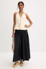 Black Procida Skirt by Staud