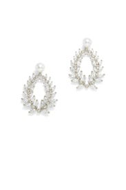 Crystal Leaf Tear Drop Earrings by Slate & Willow Accessories