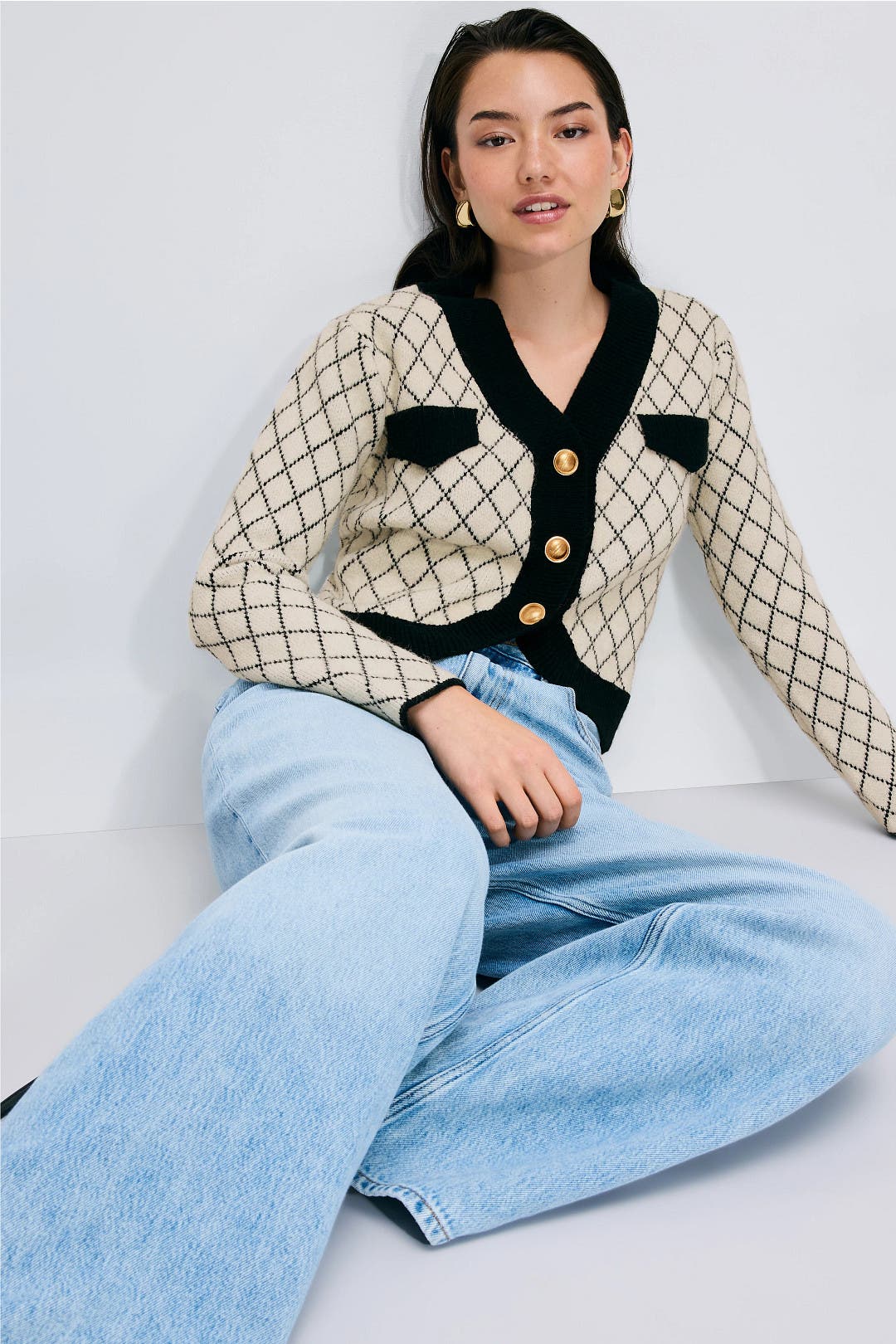 Cropped Houndstooth Sweater by Derek Lam 10 Crosby x RTR | Rent