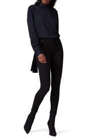 Navy Mock Neck Blouse by Jason Wu