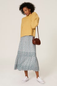 Floral Pintuck Midi Skirt by Madewell