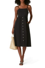 Black Button Front Midi Dress by Madewell