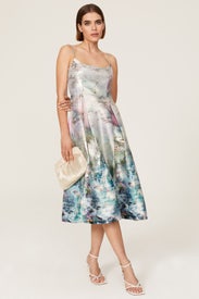 Monet Jacquard Midi Dress by ML Monique Lhuillier