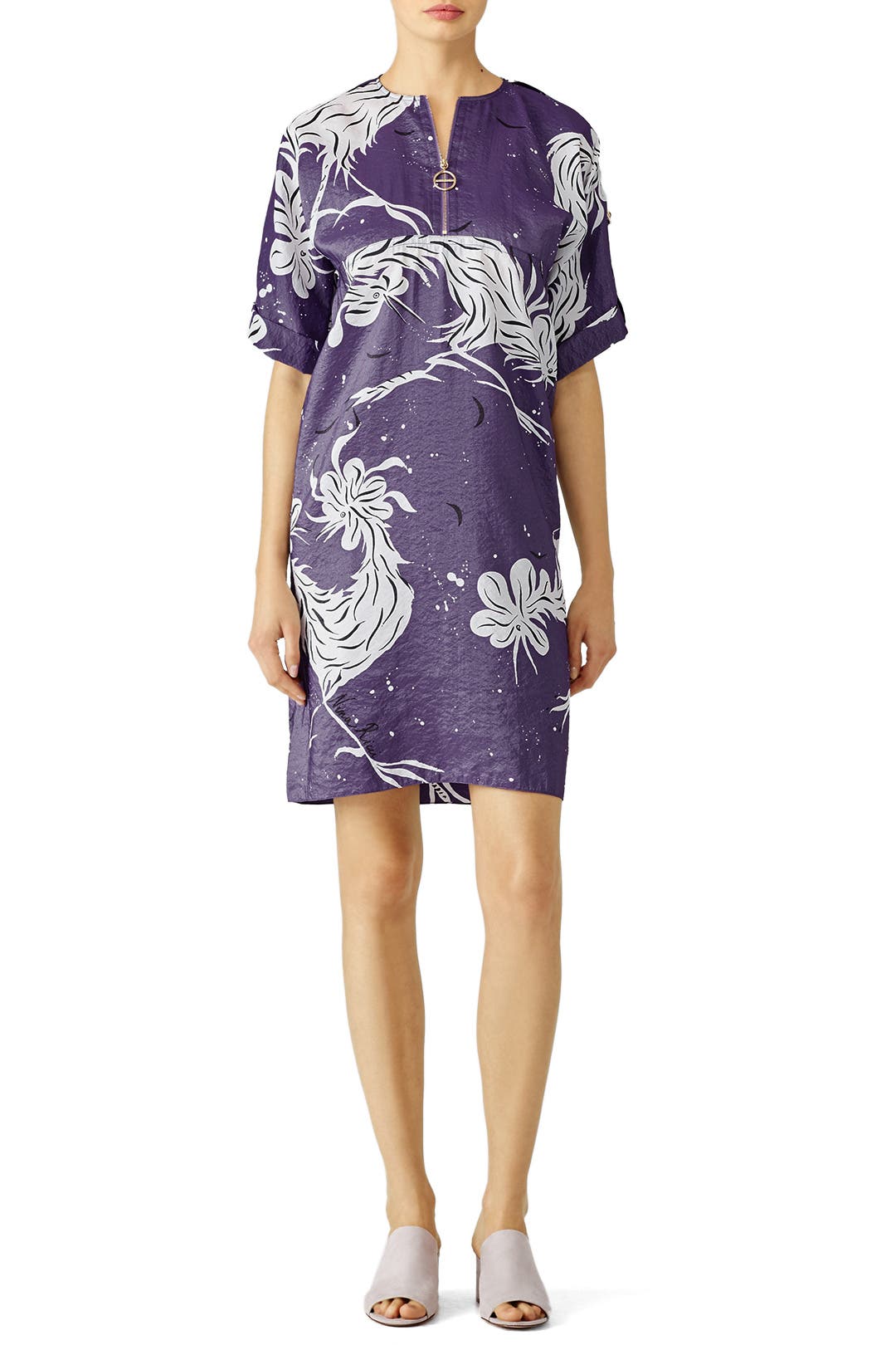 Bird Printed Parachute Silk Dress by Nina Ricci Rent the Runway