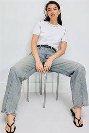 Goldie Mid-Rise Darted Straight Leg Jeans by Triarchy