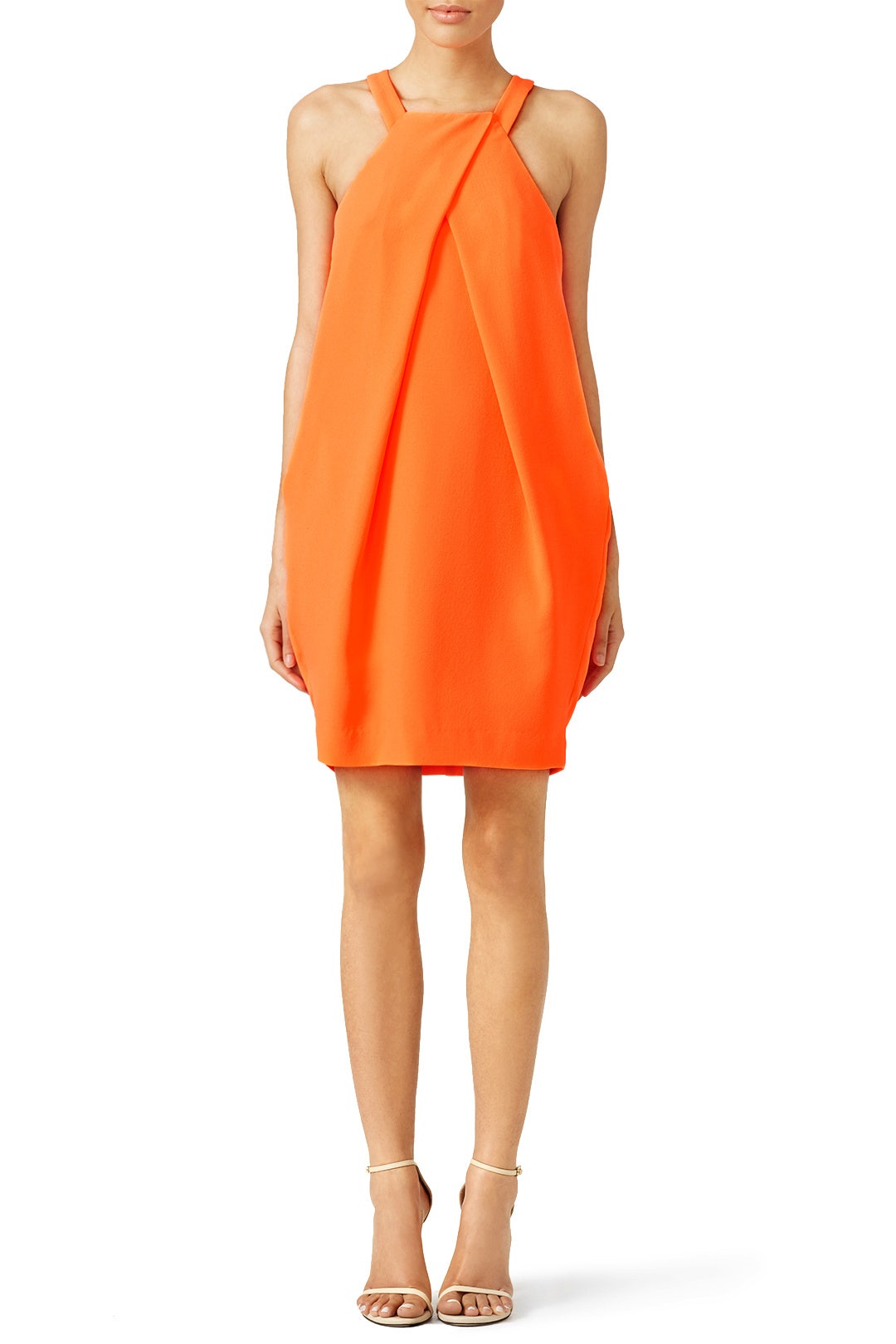 Orange Origami Fold Dress by Trina Turk 0