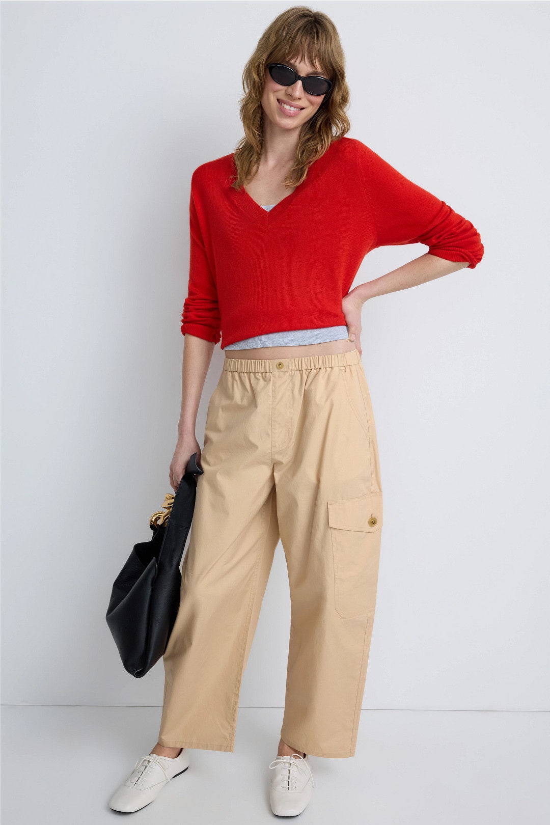 Khaki Barrel Leg Pants by Adam Lippes x RTR 0